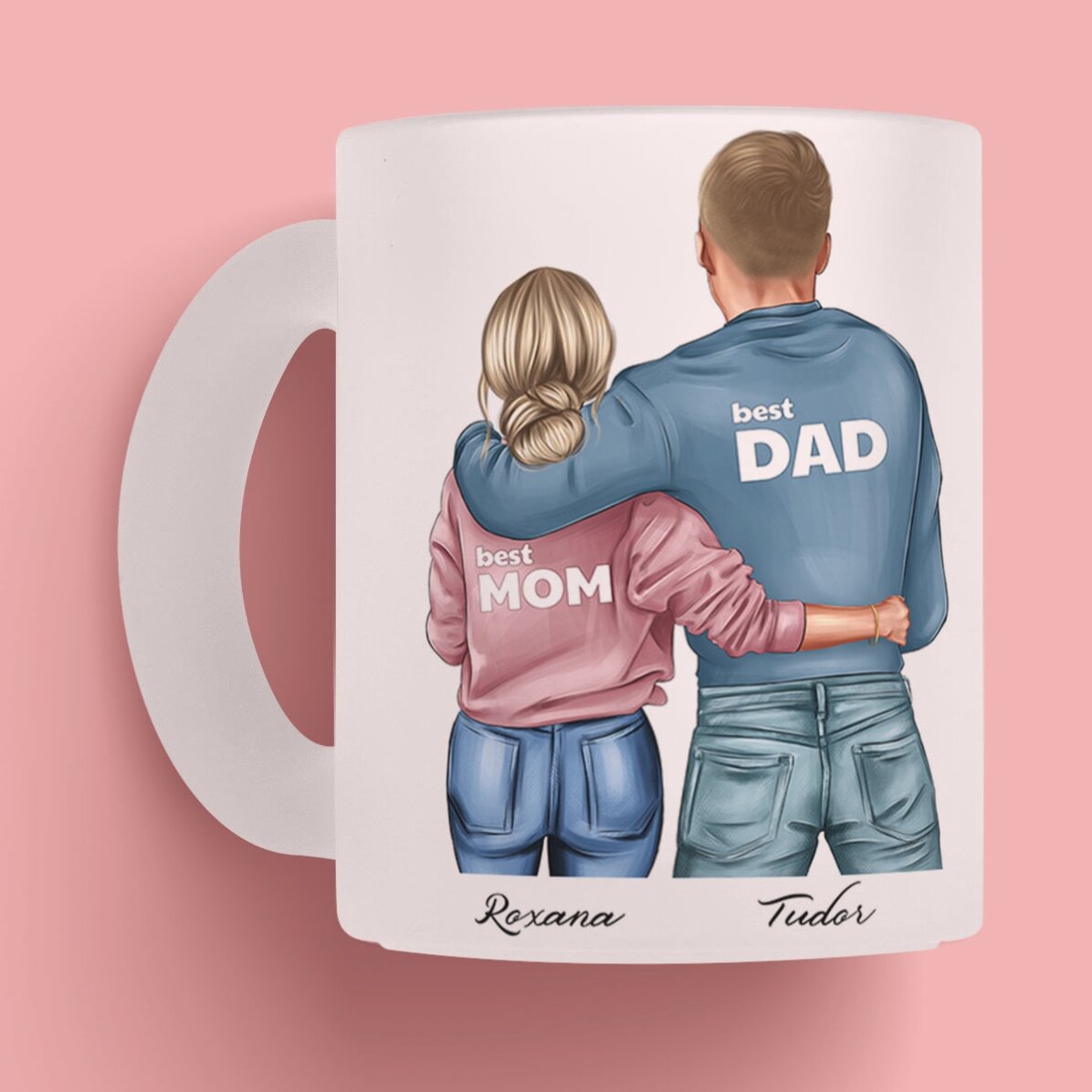 Gepersonaliseerde beker met naam - Mom & Dad