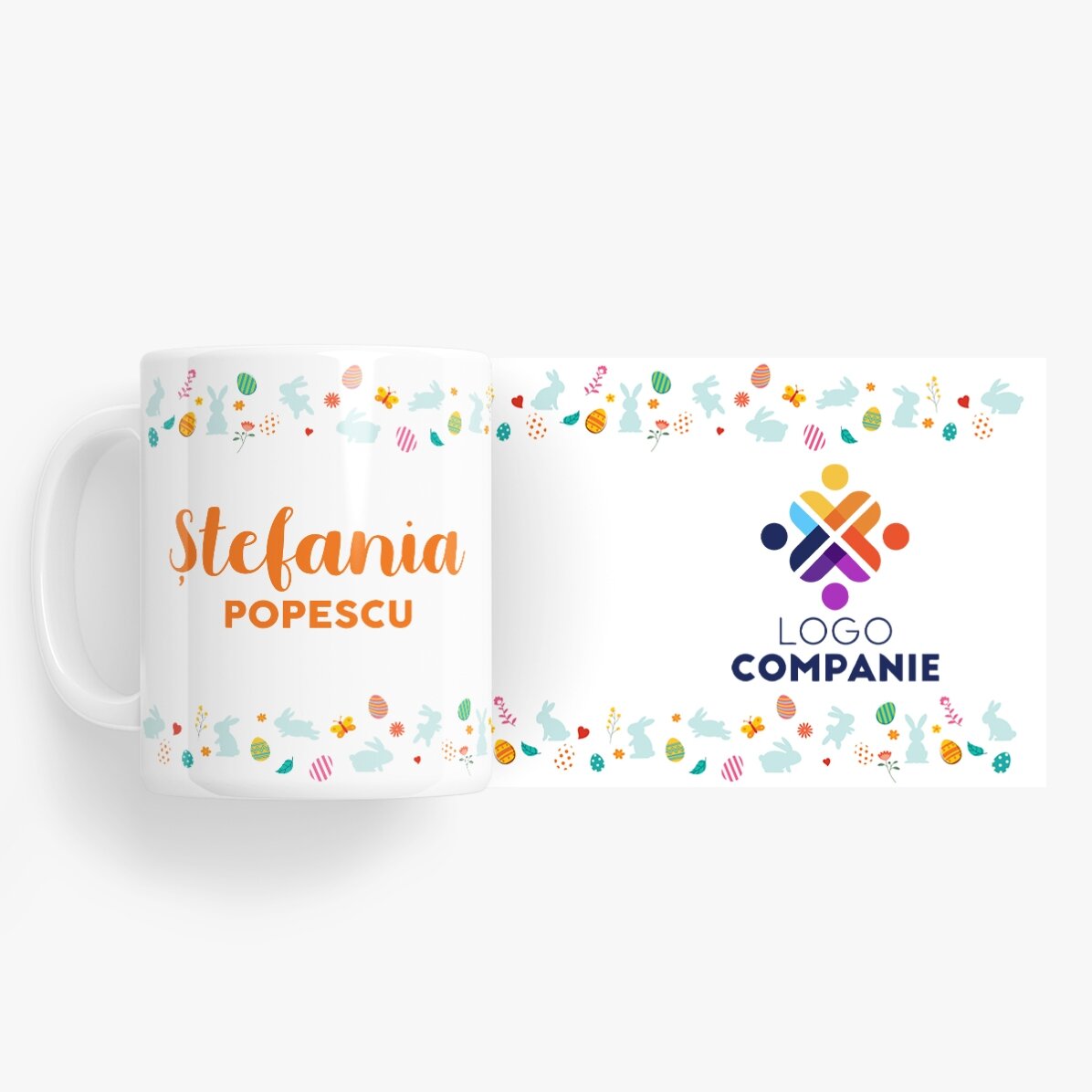 Gepersonaliseerde mok met naam en logo - Bunny