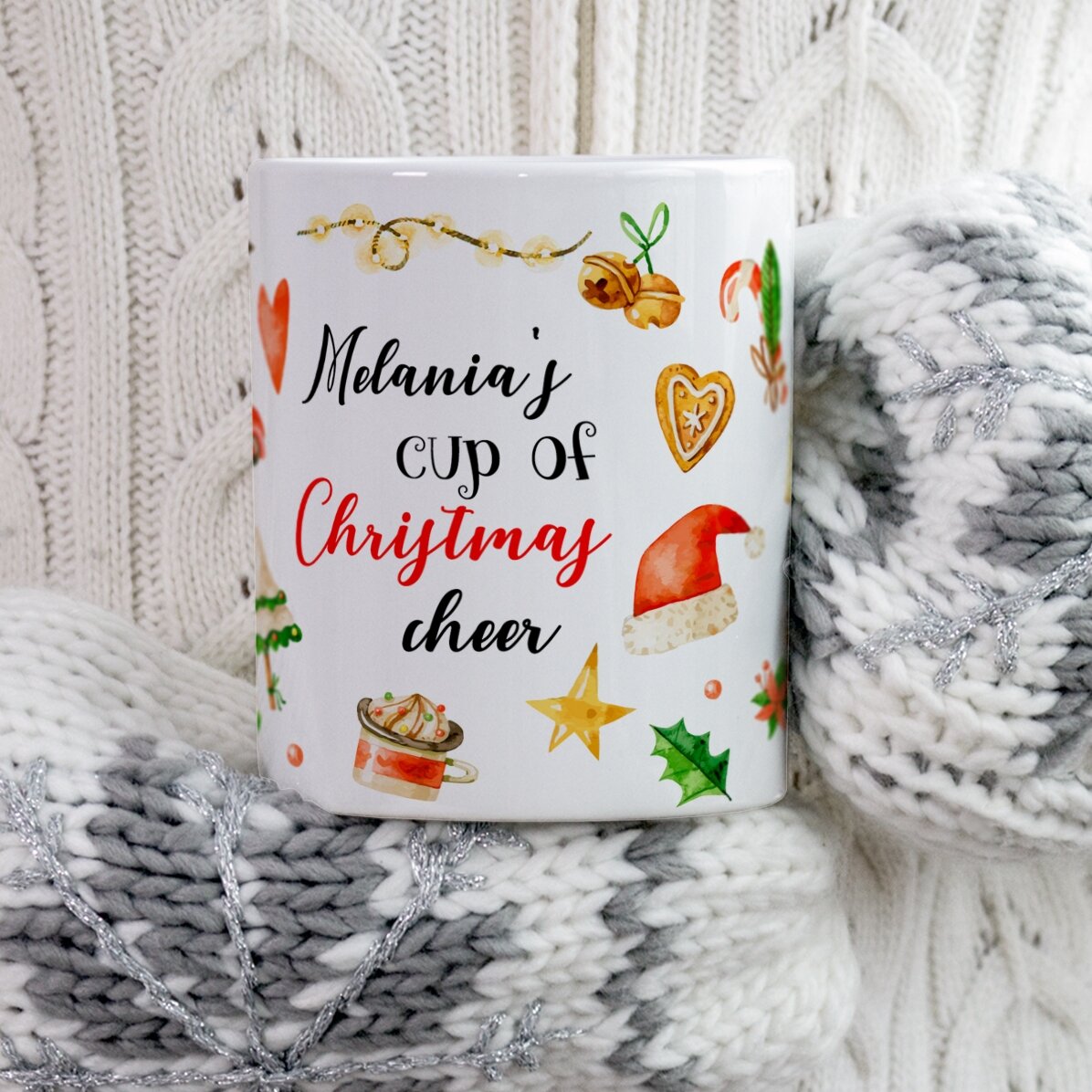 Een gepersonaliseerde mok met jouw naam - Christmas Cheer