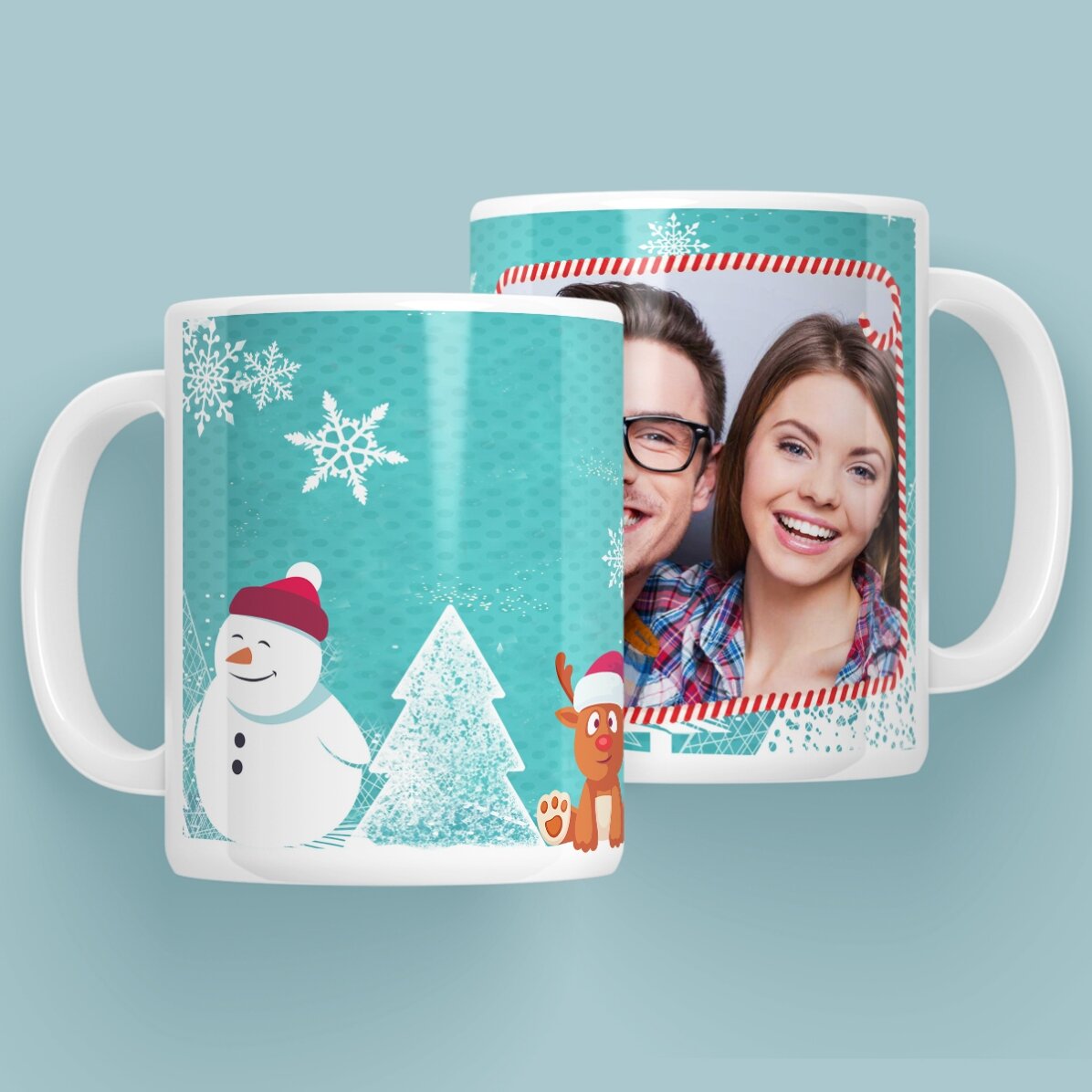Gepersonaliseerde beker met een kerstfoto