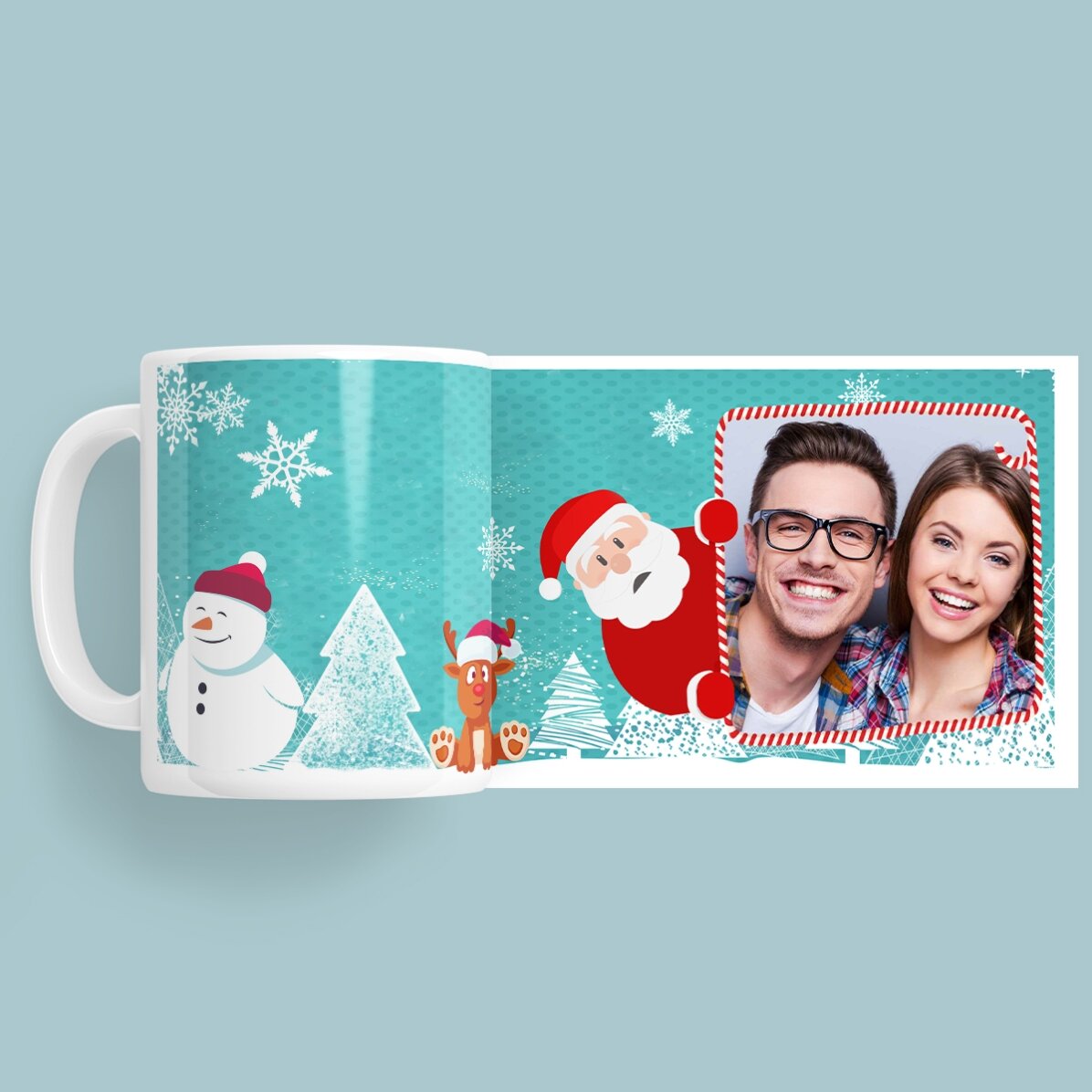 Gepersonaliseerde beker met een kerstfoto
