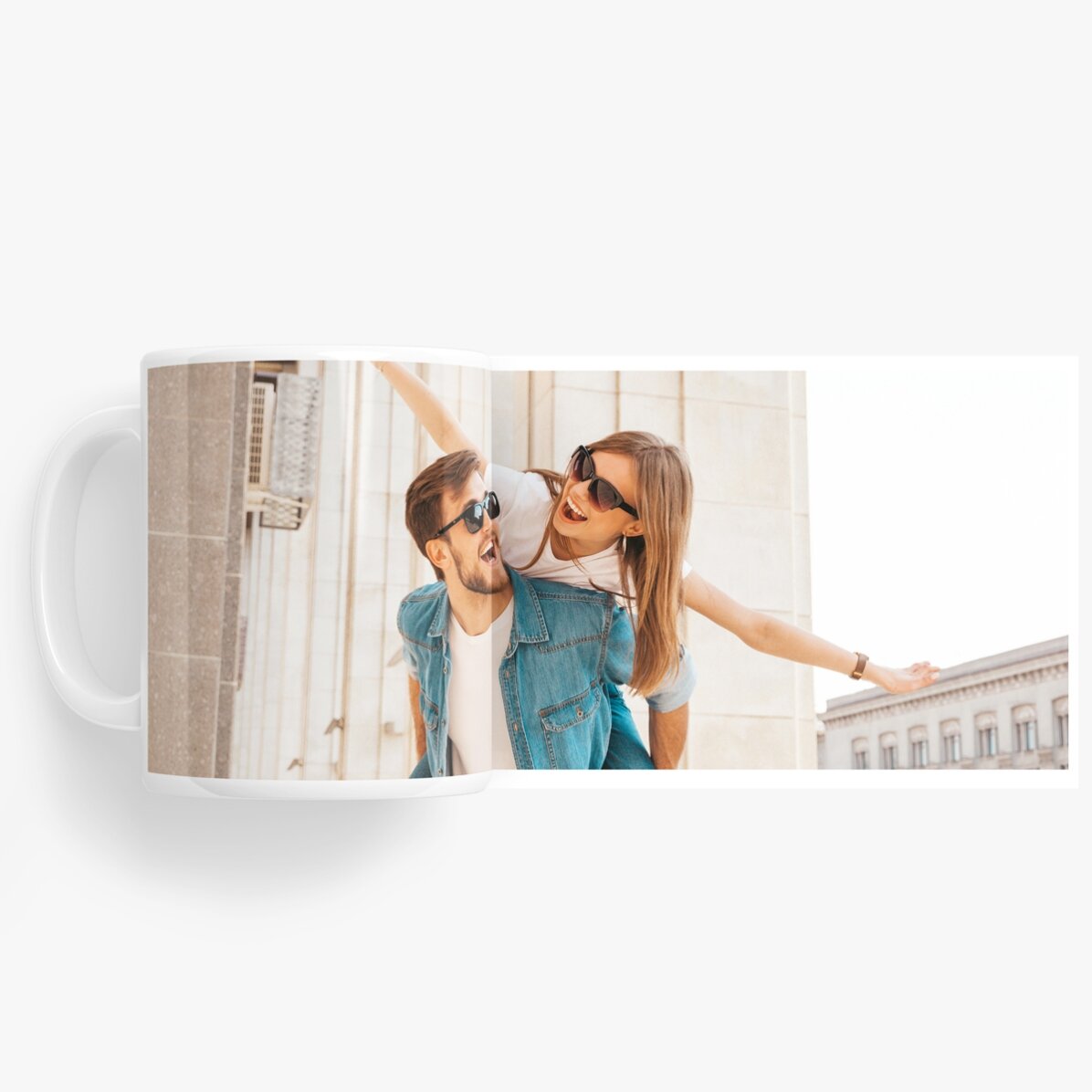 Gepersonaliseerde beker met een foto in liggend formaat