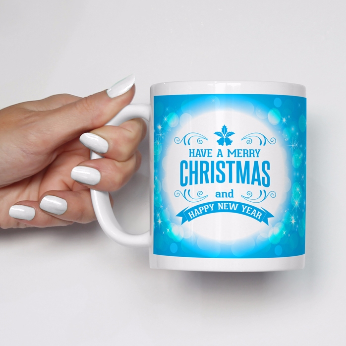 Gepersonaliseerde mok met een foto - Merry Christmas and a Happy New Year