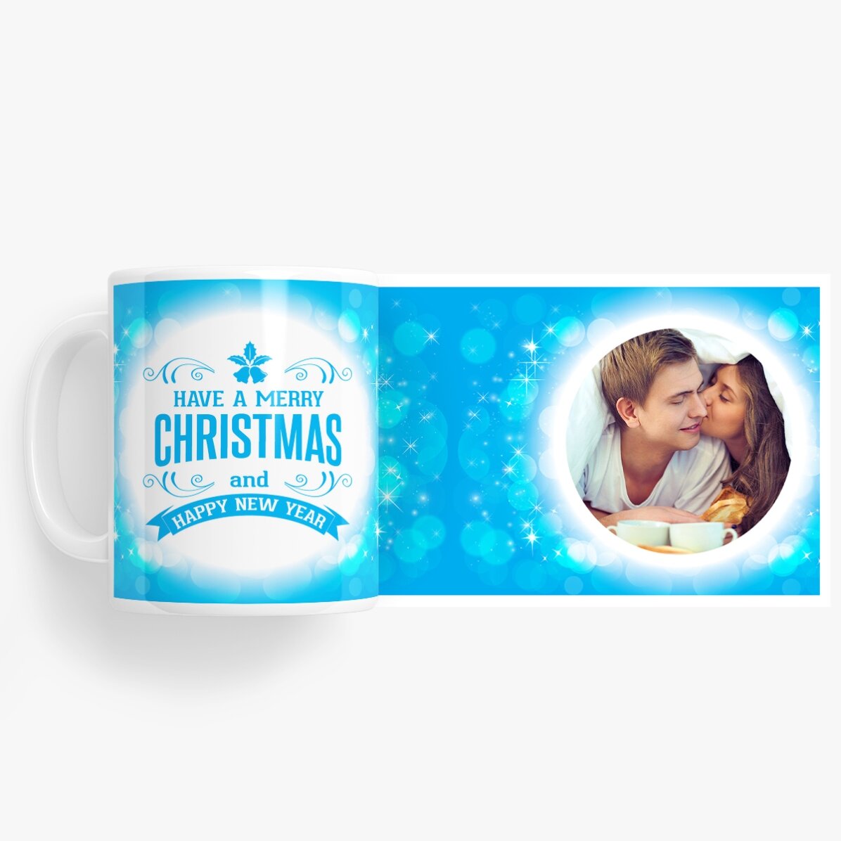 Gepersonaliseerde mok met een foto - Merry Christmas and a Happy New Year