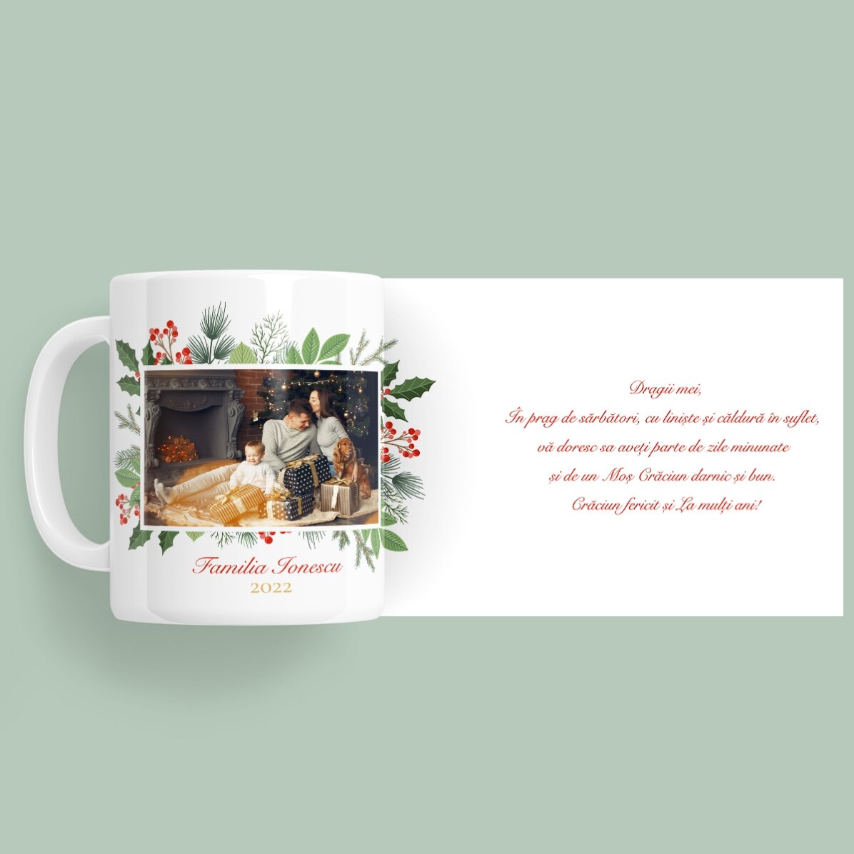 Personalised mug with a photo and text - Merry Christmas!
