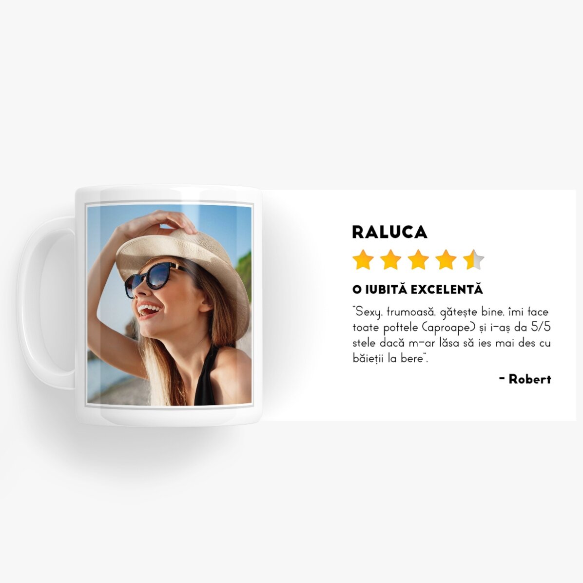 Gepersonaliseerde beker met een foto en tekst - Recensie