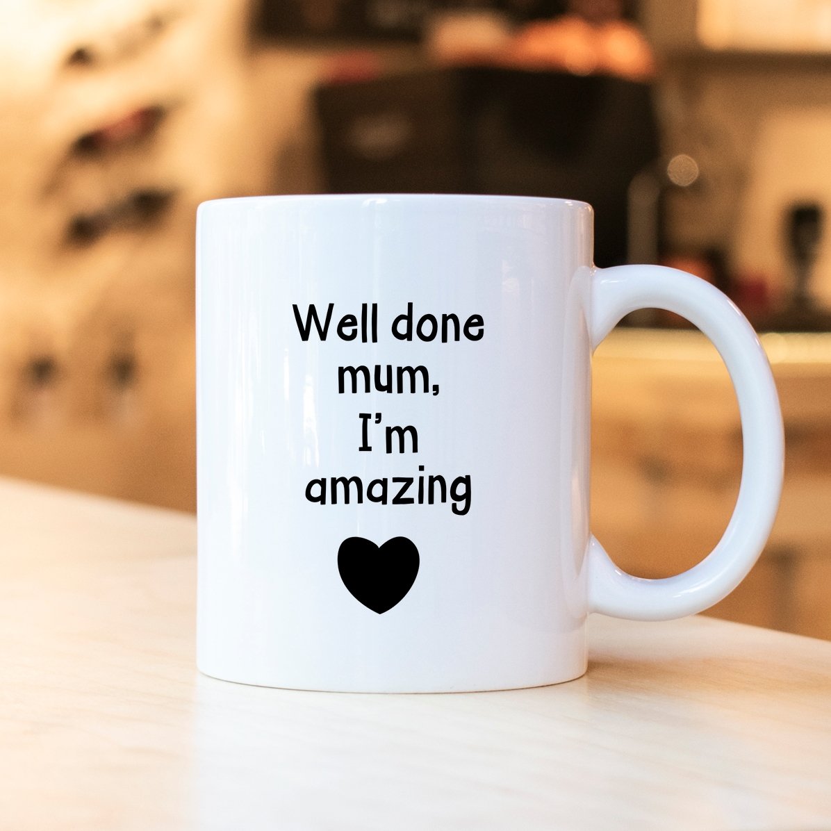 Gepersonaliseerde beker met een foto en tekst - Well done mum