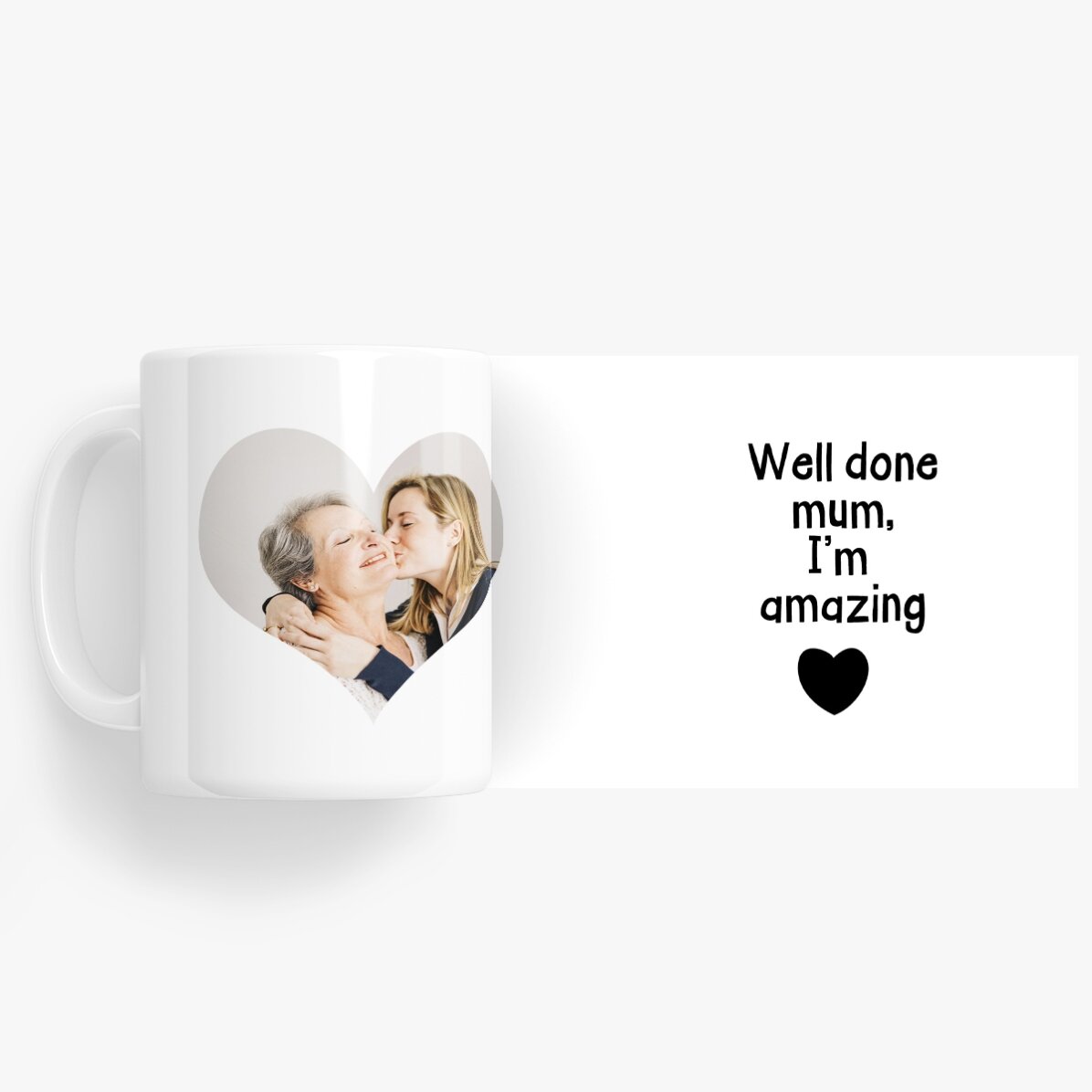 Gepersonaliseerde beker met een foto en tekst - Well done mum