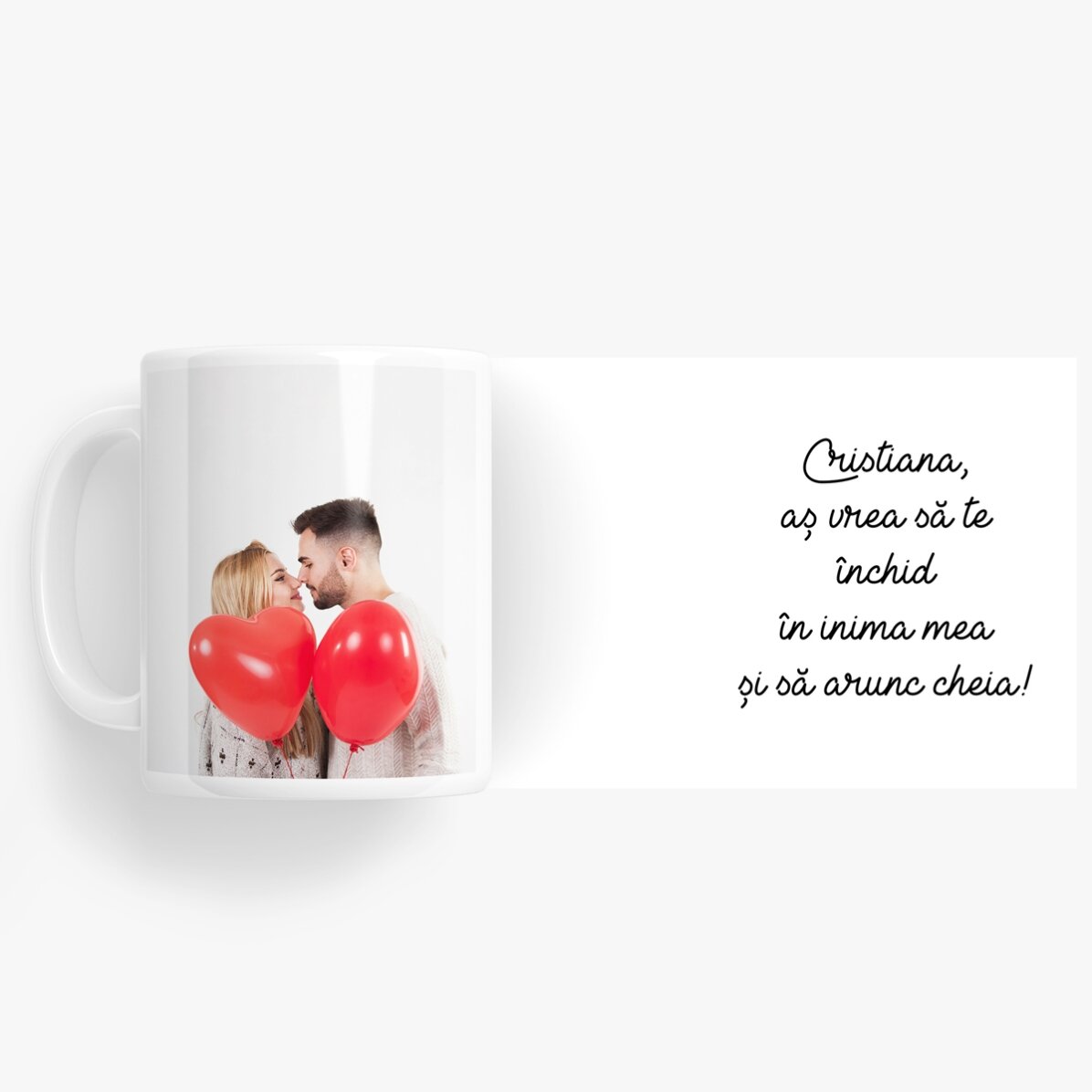 Gepersonaliseerde beker met een foto en tekst