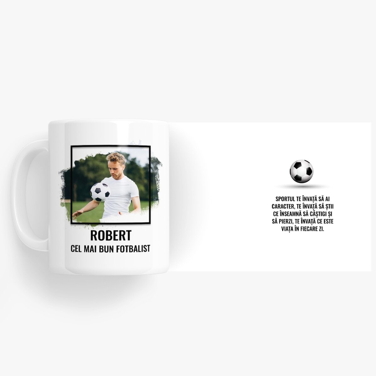 Gepersonaliseerde mok met foto en tekst - VOETBAL