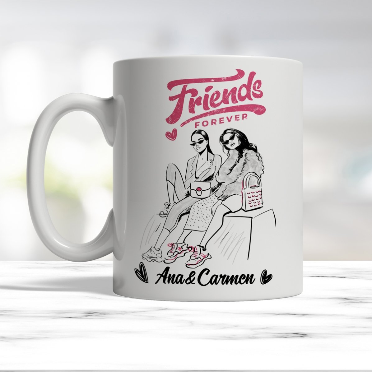 Gepersonaliseerde mok met tekst - Best friends
