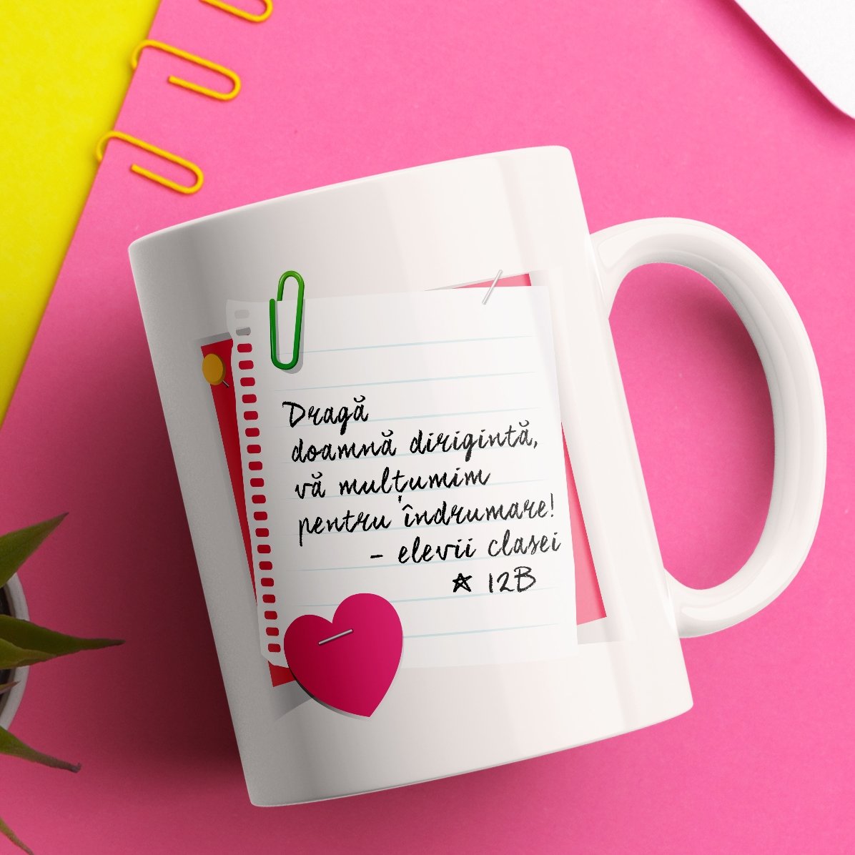 Gepersonaliseerde mok met tekst - De klassenlerares