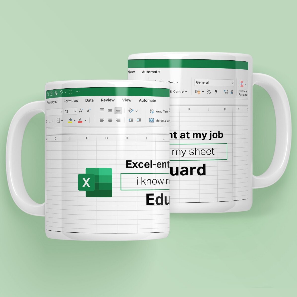 Gepersonaliseerde mok met tekst - Excel