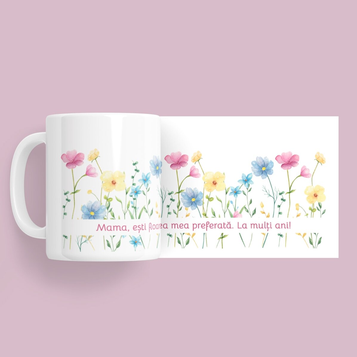 Gepersonaliseerde mok met tekst - Flowers