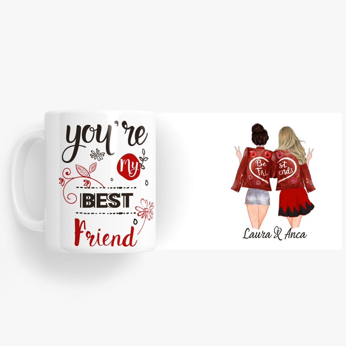 Gepersonaliseerde mok met tekst - Friends forever