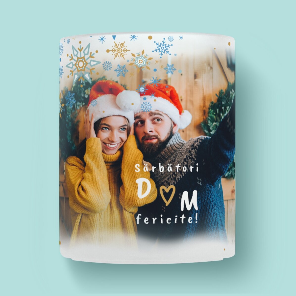Personalised frosted glass mug with text - Frosted