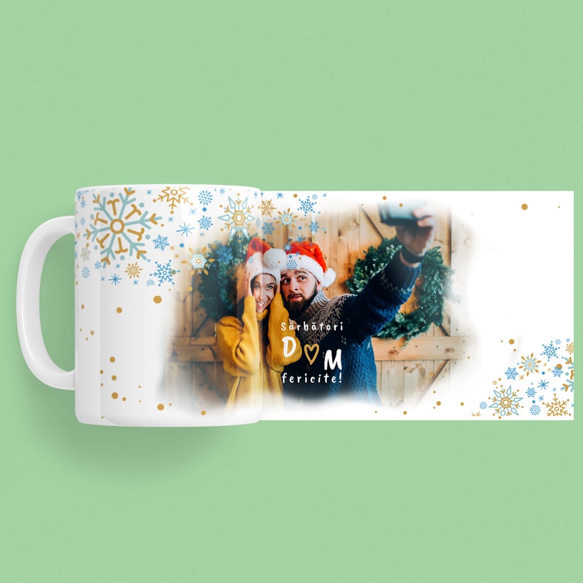 Personalised frosted glass mug with text - Frosted
