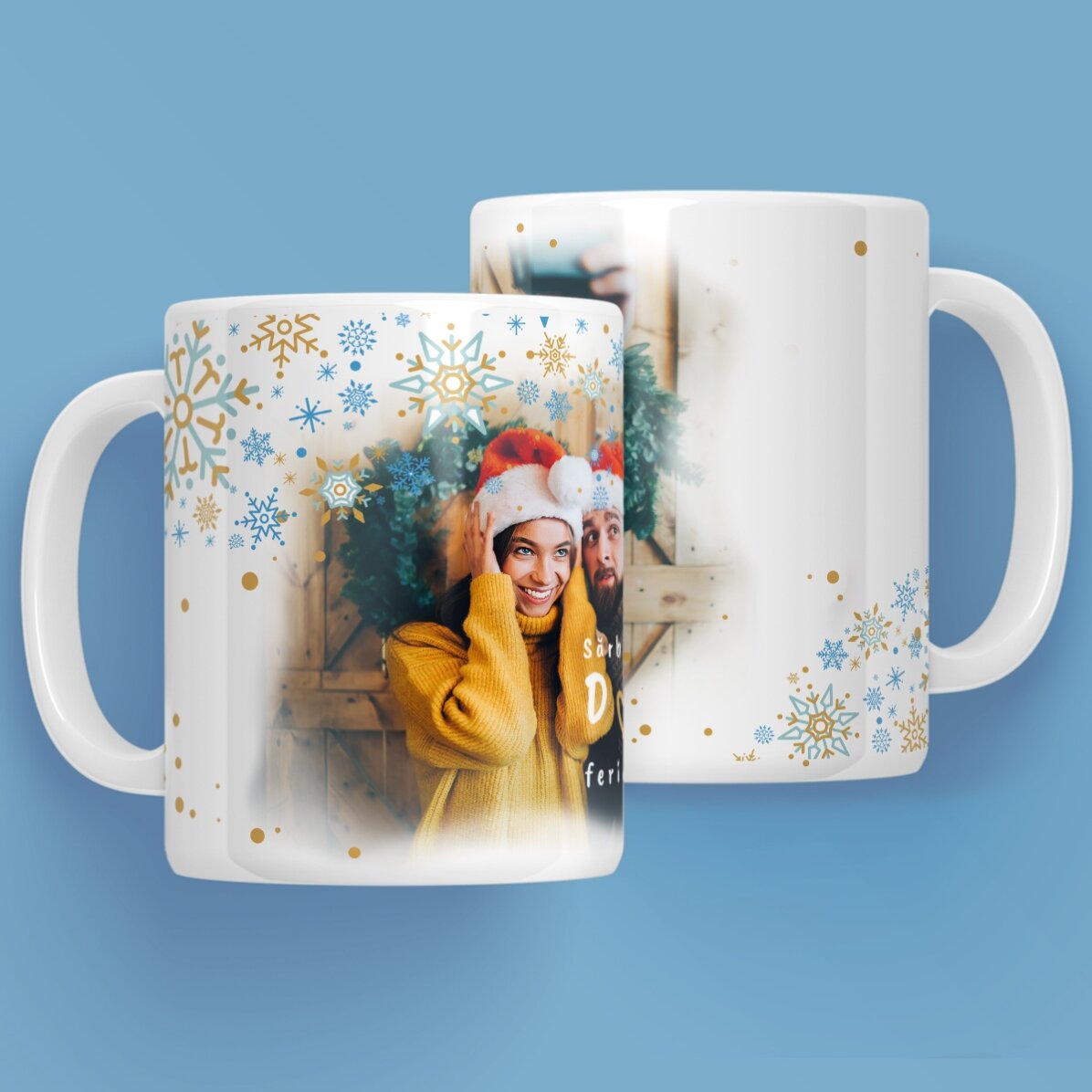 Personalised frosted glass mug with text - Frosted