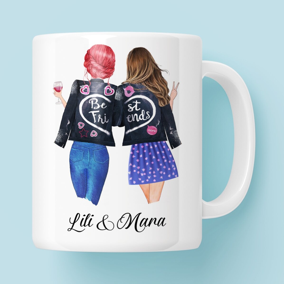 Gepersonaliseerde mok met tekst - Good friends