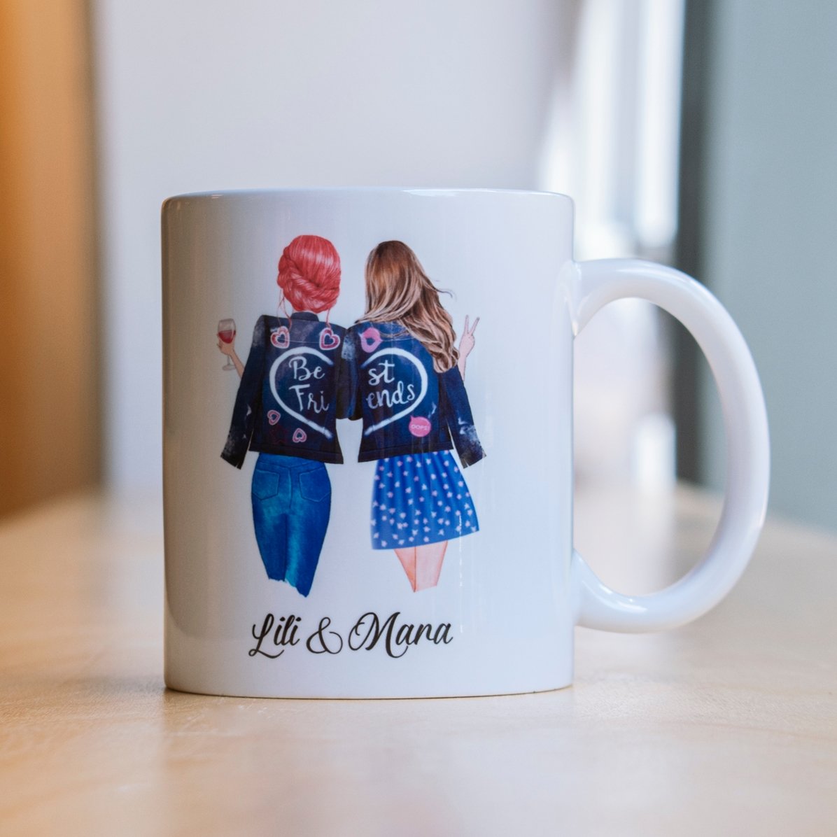 Gepersonaliseerde mok met tekst - Good friends