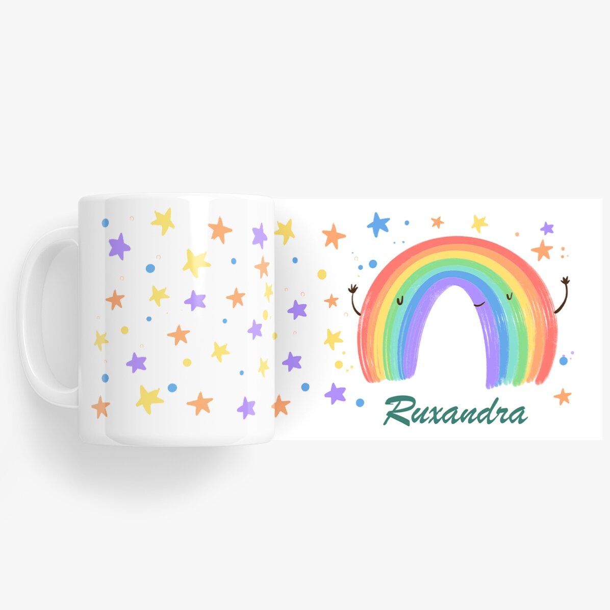 Gepersonaliseerde mok met tekst - Rainbow