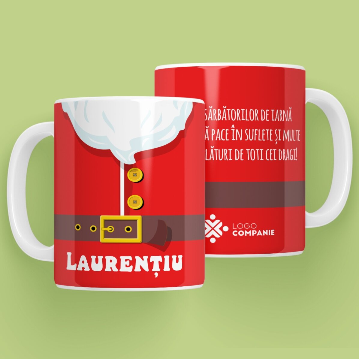 Personalised mug with text and logo - Santa