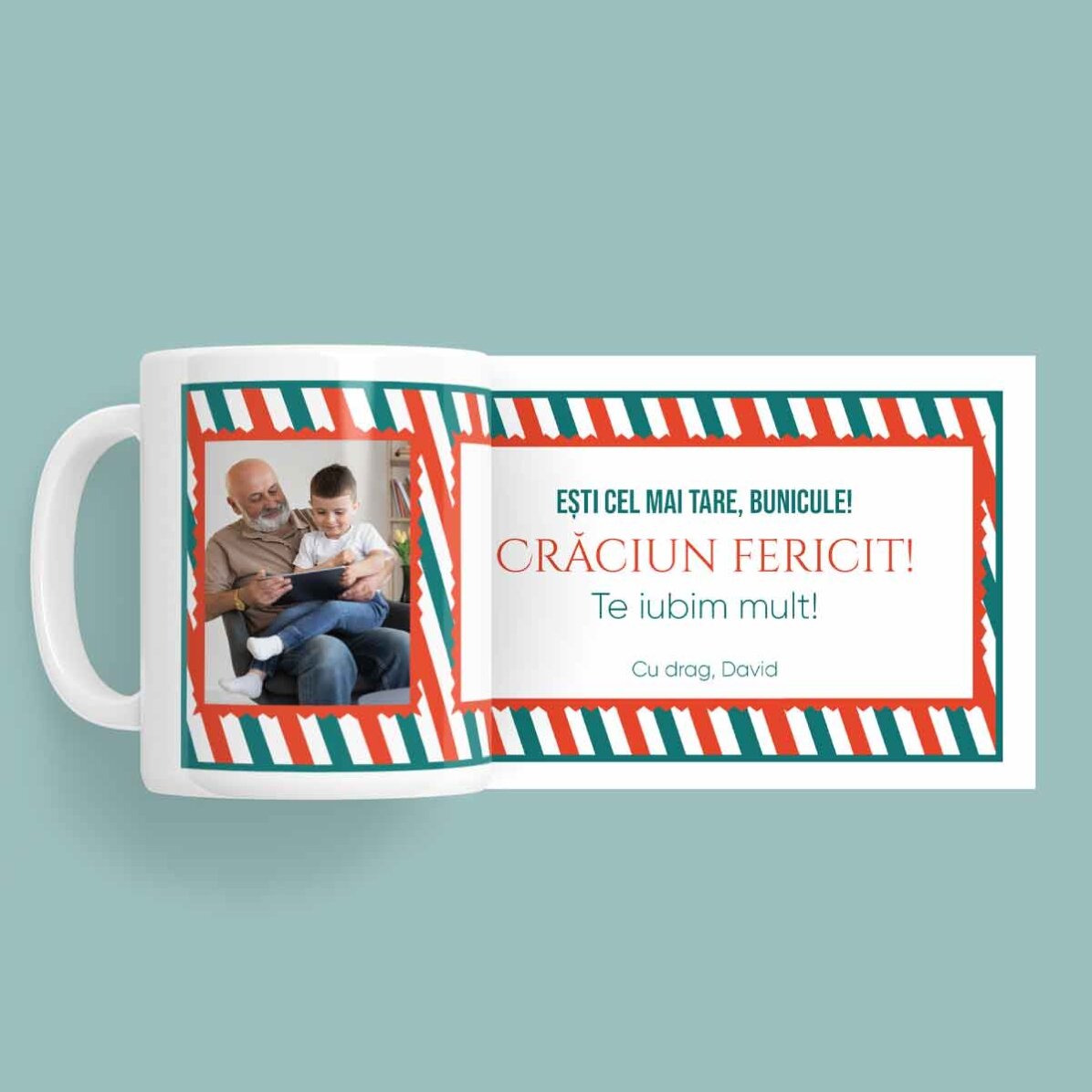 Gepersonaliseerde mok met tekst en een foto – Vrolijk Kerstfeest!