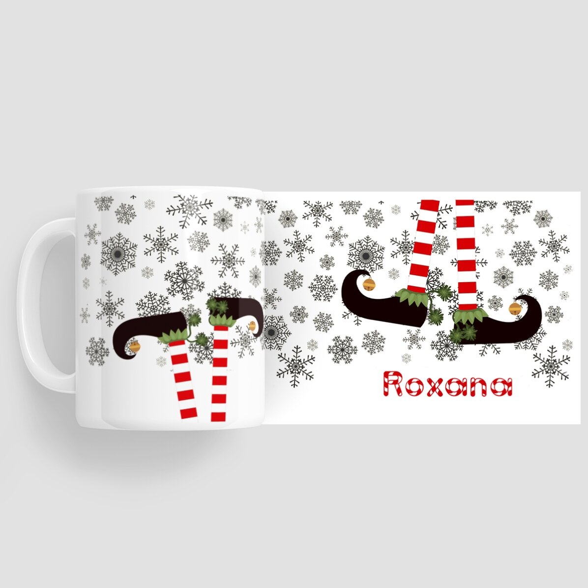 Personalised Elf mug with text - Christmas design