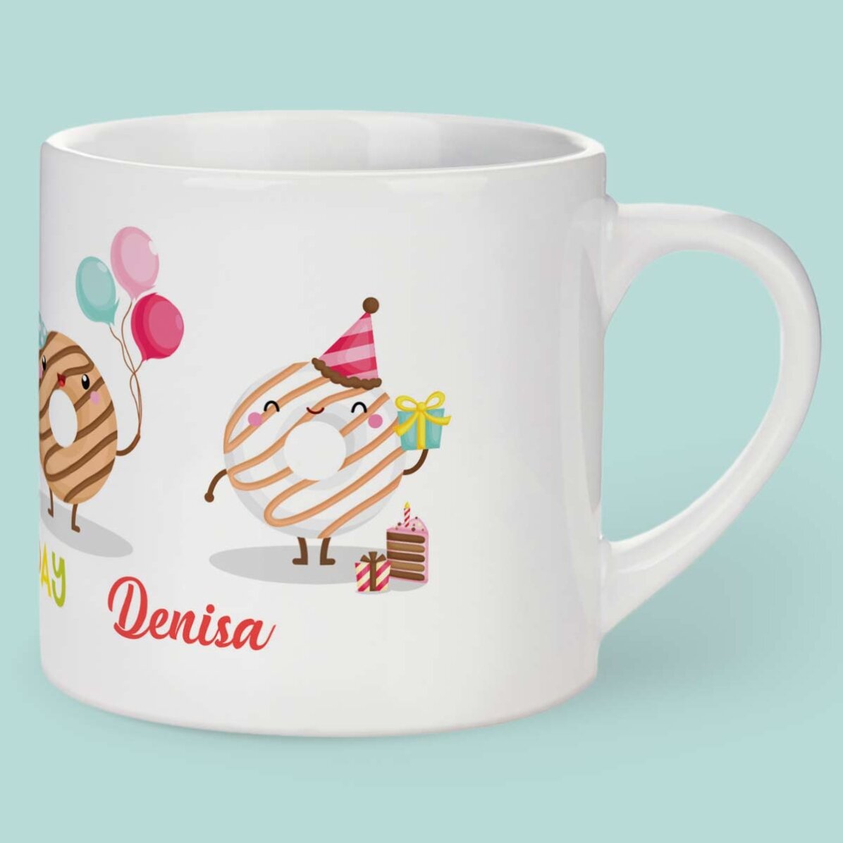 Gepersonaliseerde drinkbeker voor kinderen met tekst - Donuts