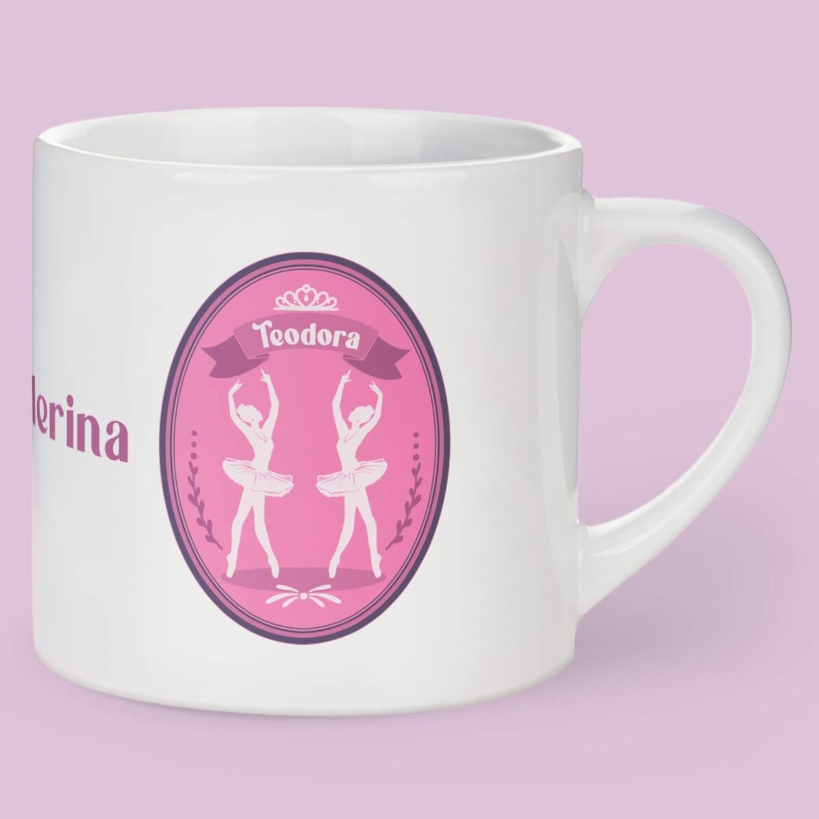 Gepersonaliseerde drinkbeker voor kinderen met tekst - Little ballerina