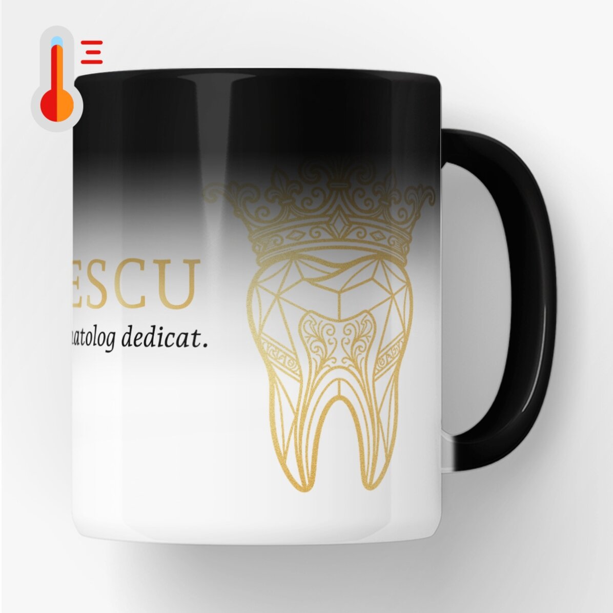 Op maat gemaakte thermosbeker met tekst - Golden Dentist