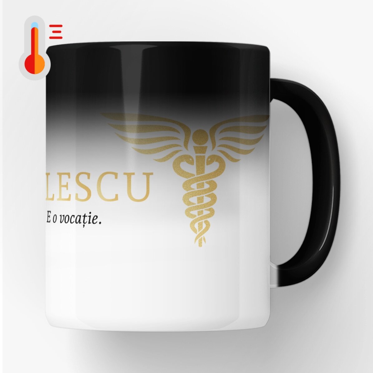 Gepersonaliseerde magische mok met tekst - Golden Doctor