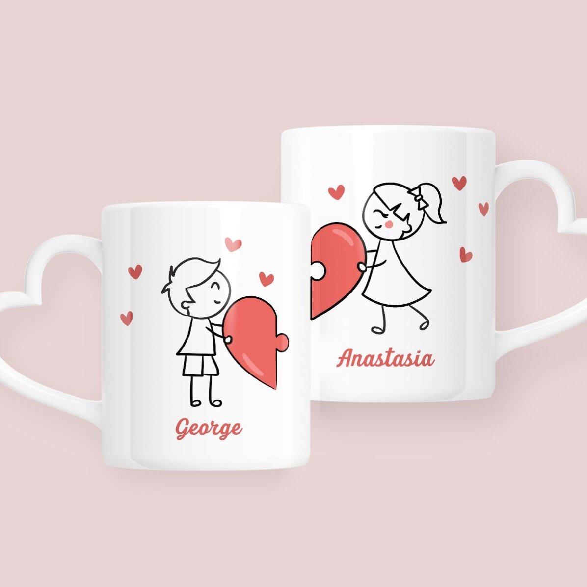 Personalised mugs for couples with text - Love