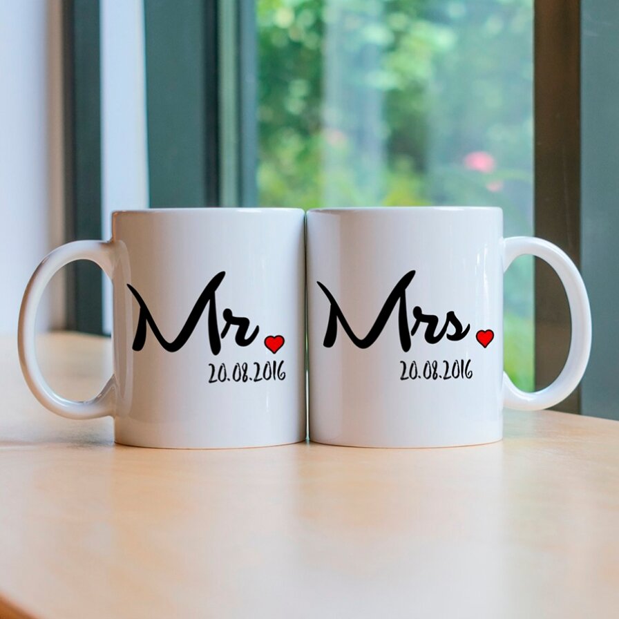 Gepersonaliseerde mokken voor een relatiejubileum