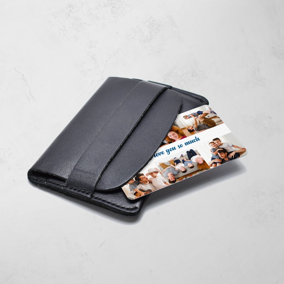 Personalised double-sided aluminium card with 6 photos and message