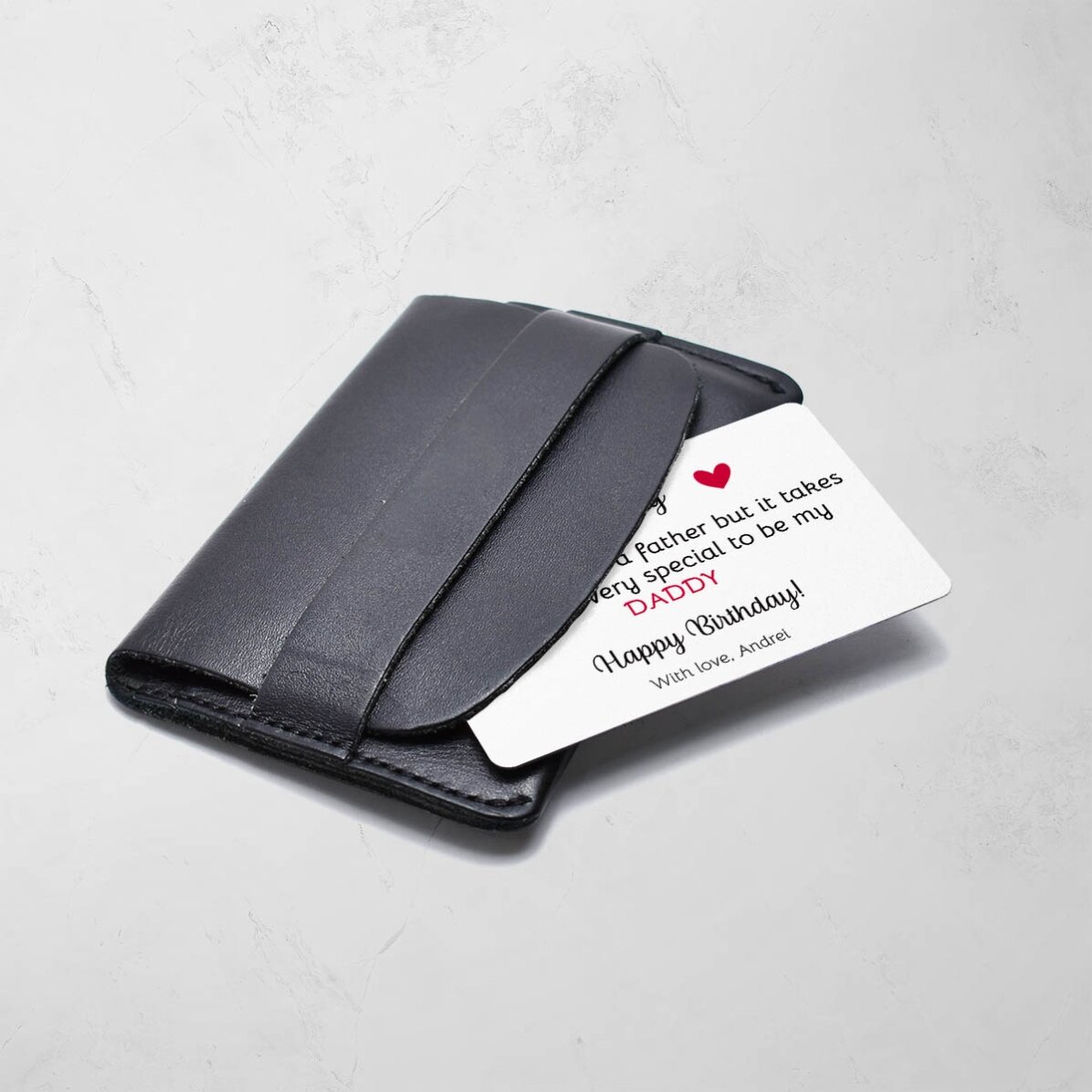 Personalised double-sided aluminium card with 6 photos and text