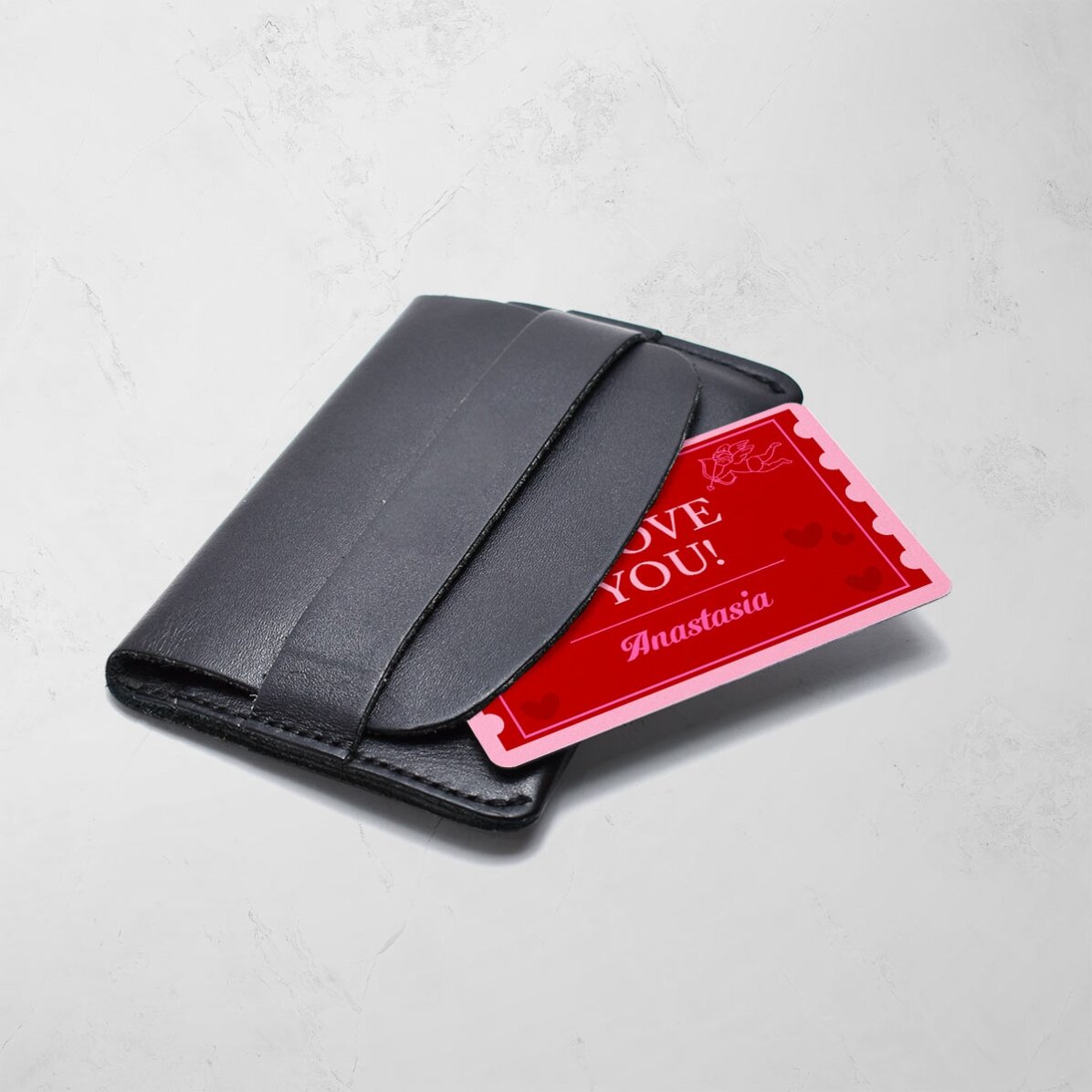 Gepersonaliseerde, aan beide zijden schraapbare aluminiumkaart met boodschap - Love Coupon