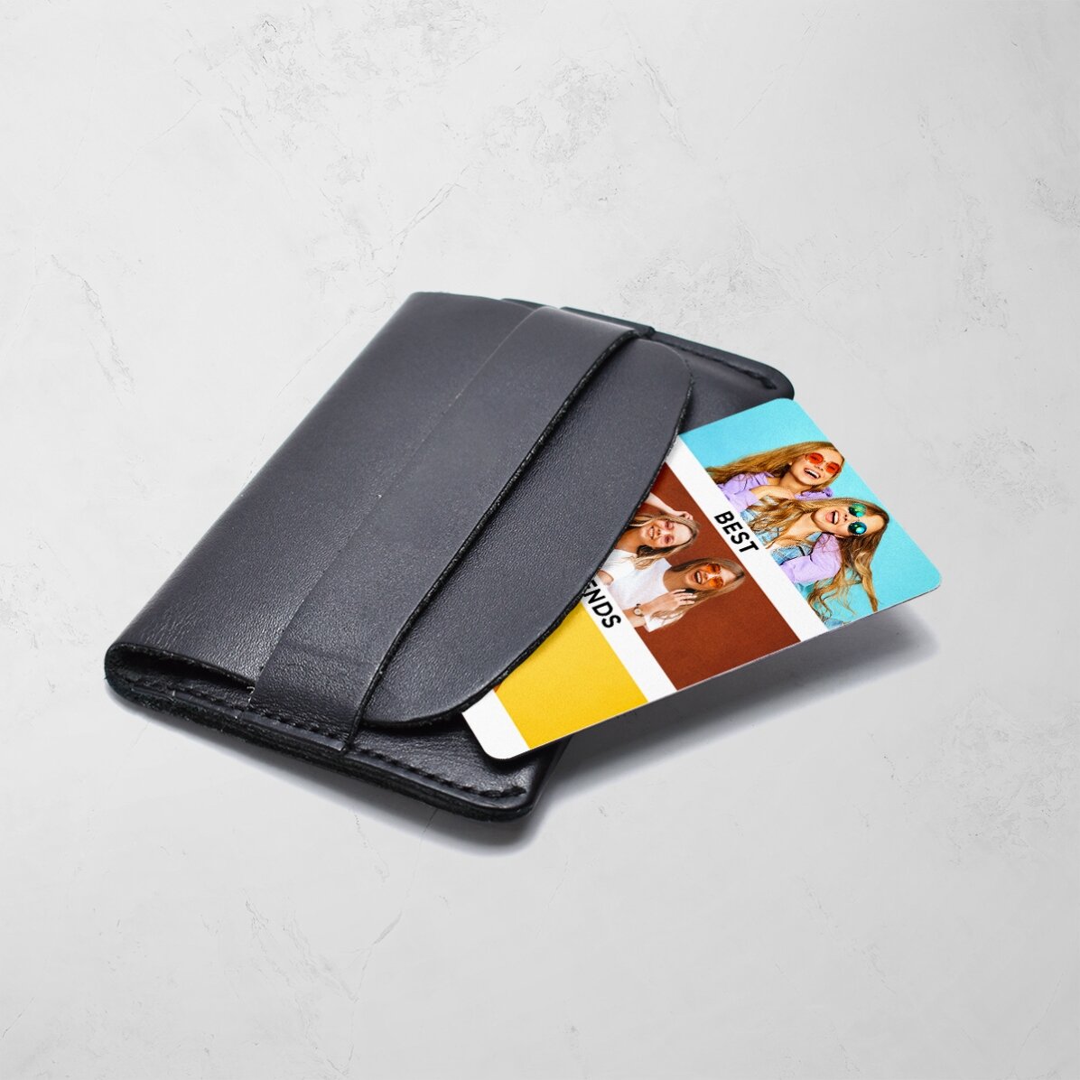 Personalised double-sided aluminium card with message and 3 photos - Friends