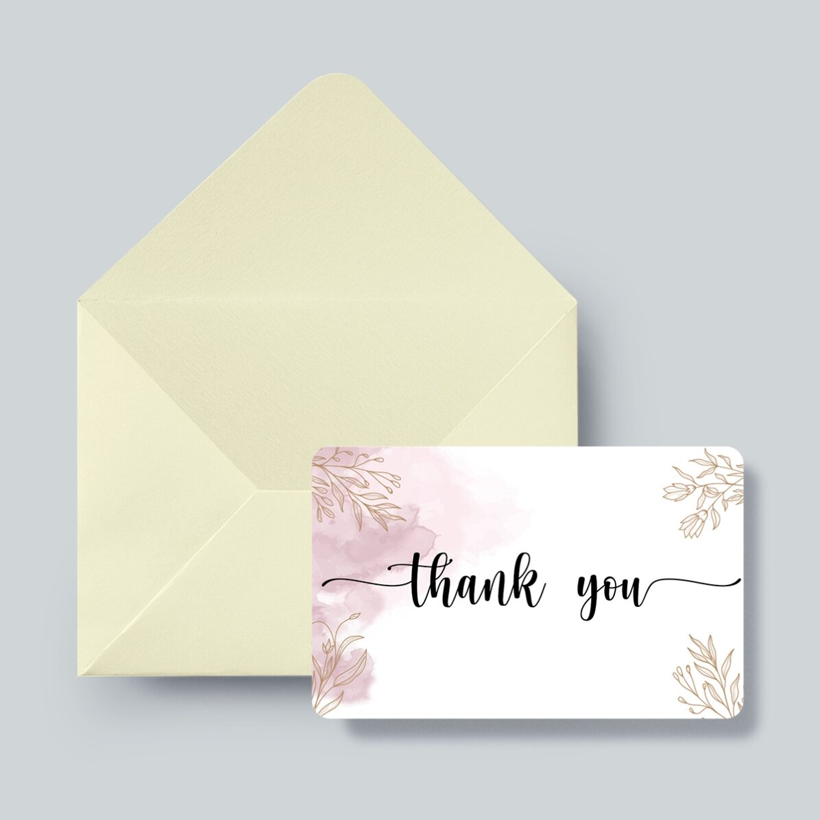 Gepersonaliseerde aluminiumkaart, voor- en achterzijde, met tekst - Thank you