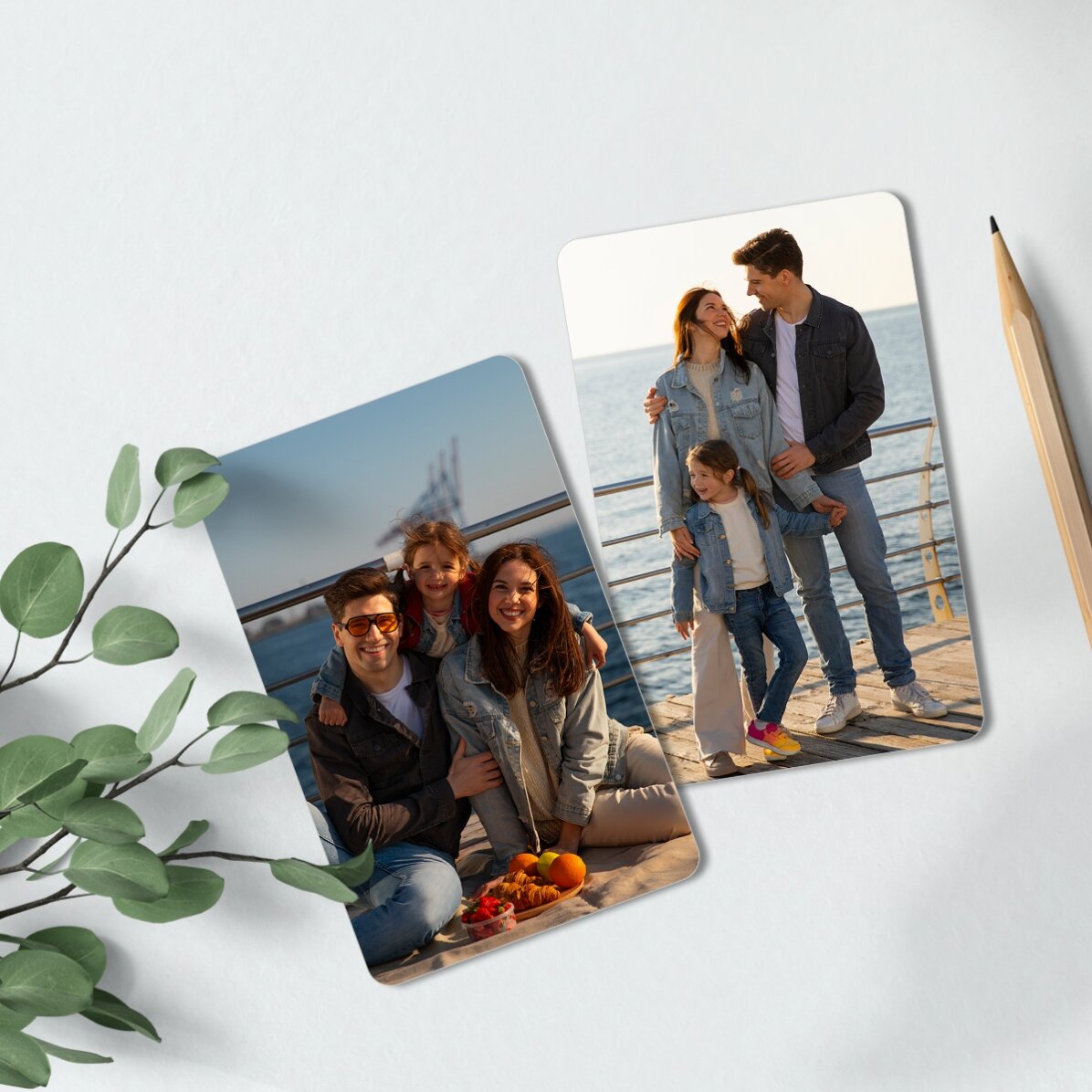 Personalised double-sided aluminium card with portrait photos