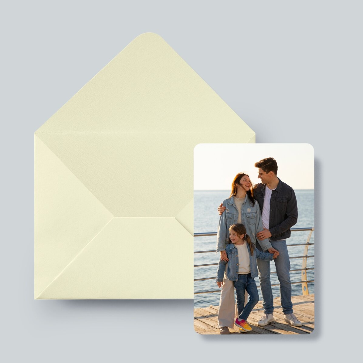 Personalised double-sided aluminium card with portrait photos