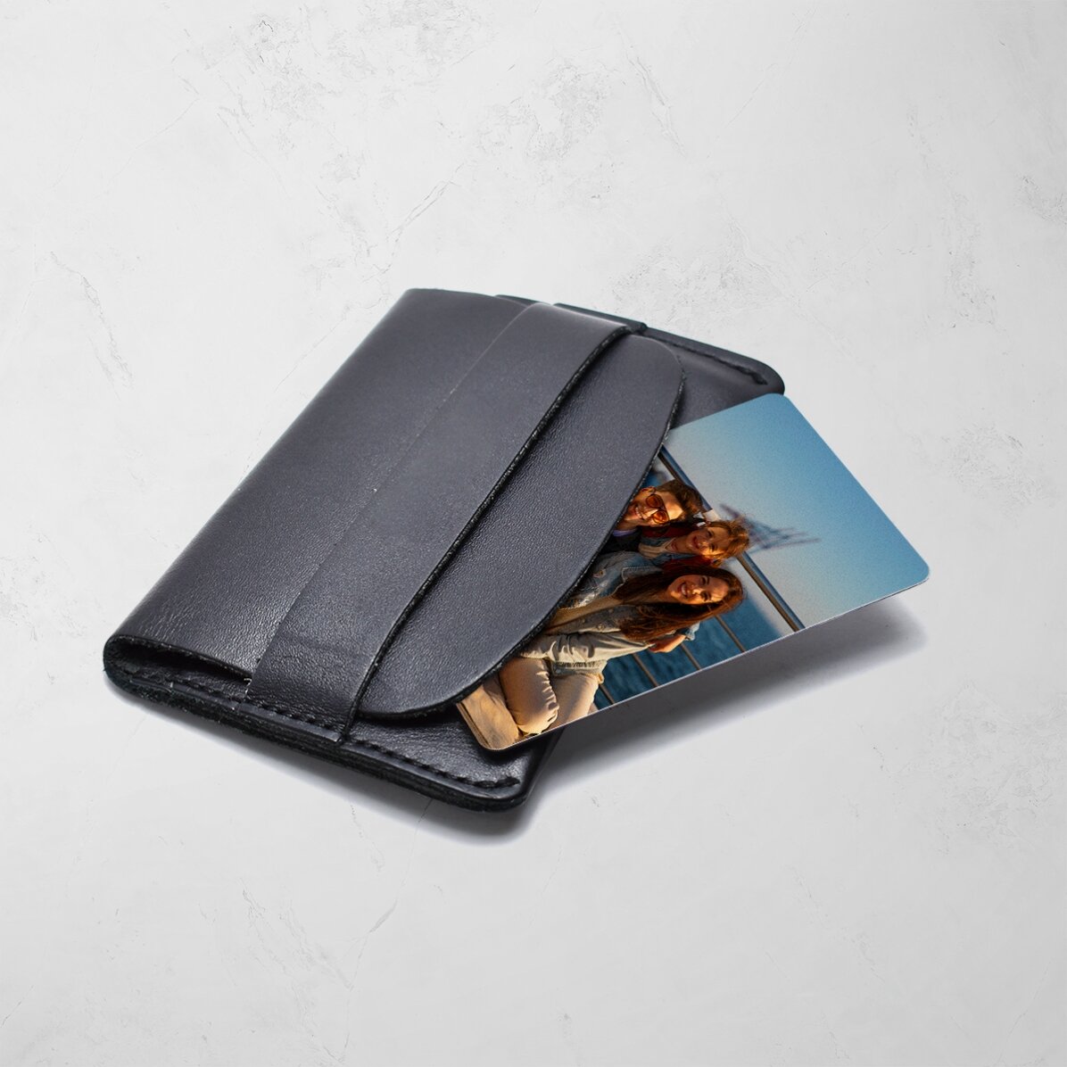 Personalised double-sided aluminium card with portrait photos