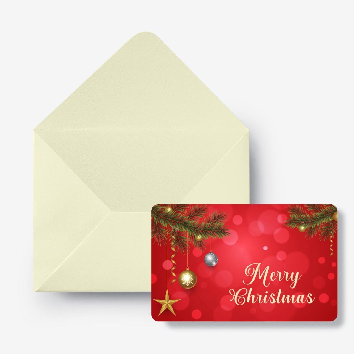 Customisable aluminium card, front and back, with message and logo - Merry Christmas