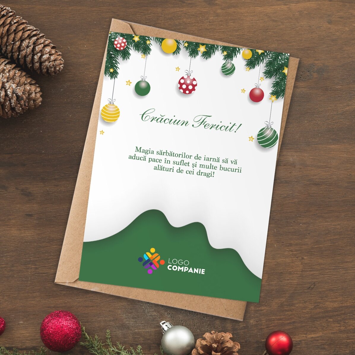 Personalised card with logo and text - Christmas Card