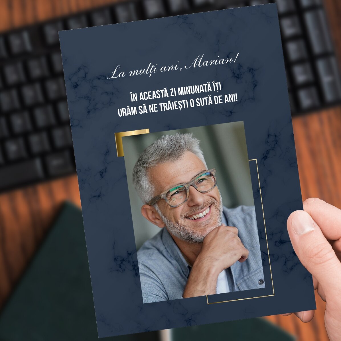 Personalised card with a photo and message for him