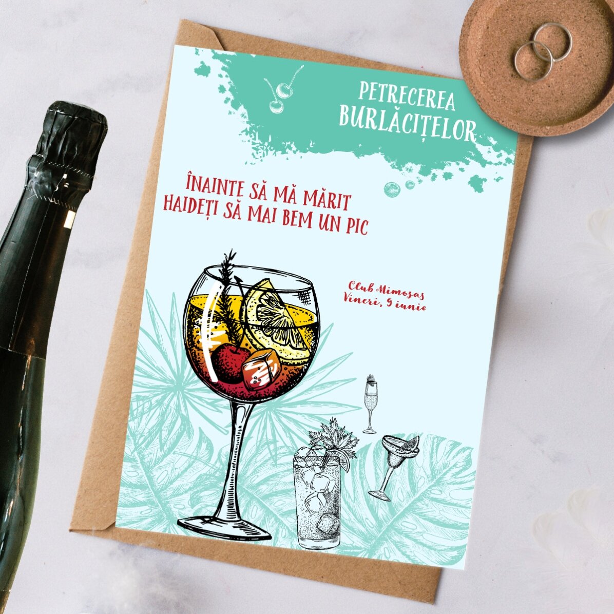 Gepersonaliseerde kaart met tekst - Vrijgezellenfeest
