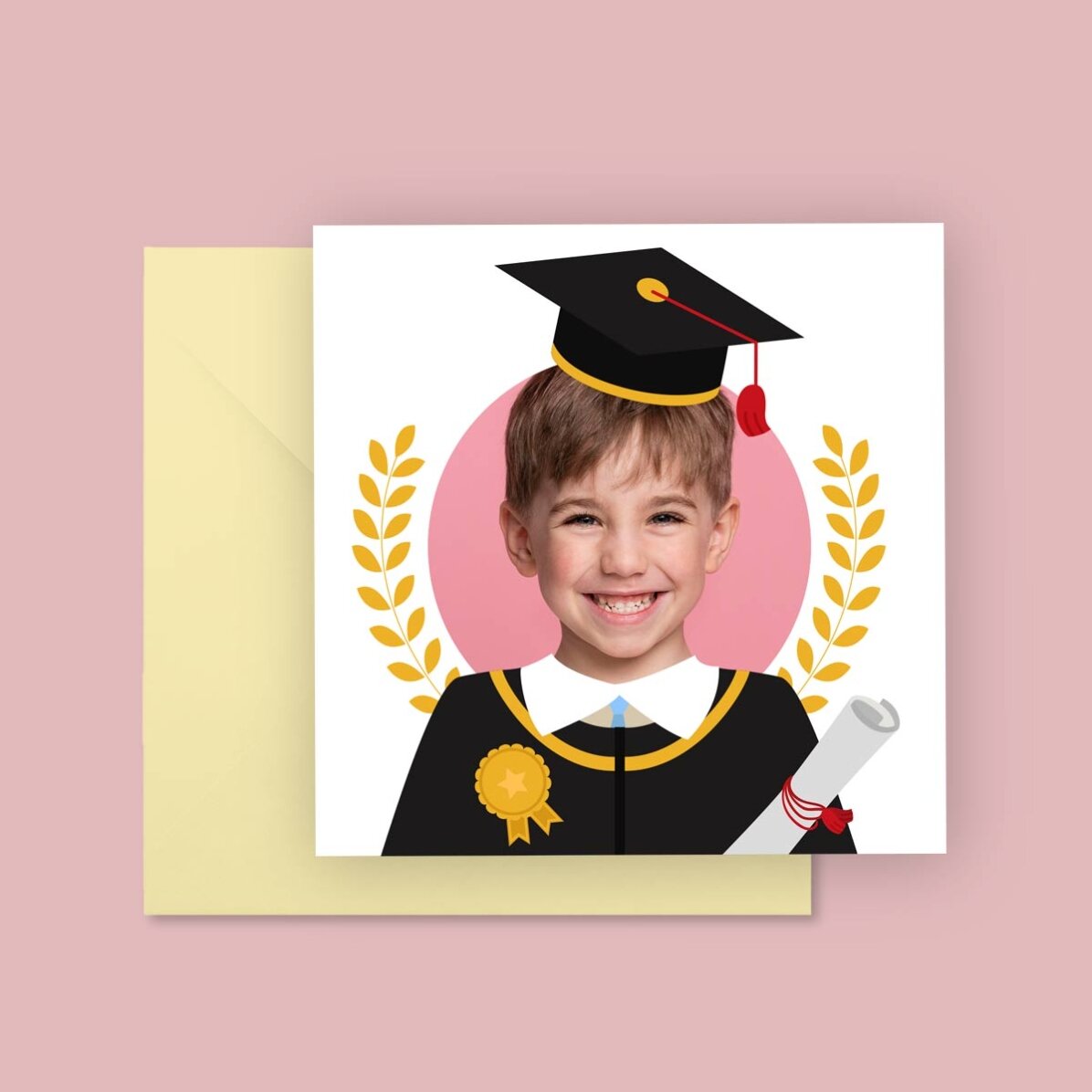 Personalised square card with a photo - Graduation
