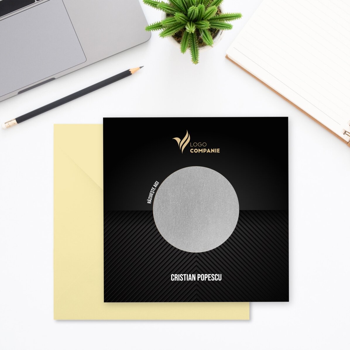 Gepersonaliseerde kraskaart met logo en tekst - Welcome