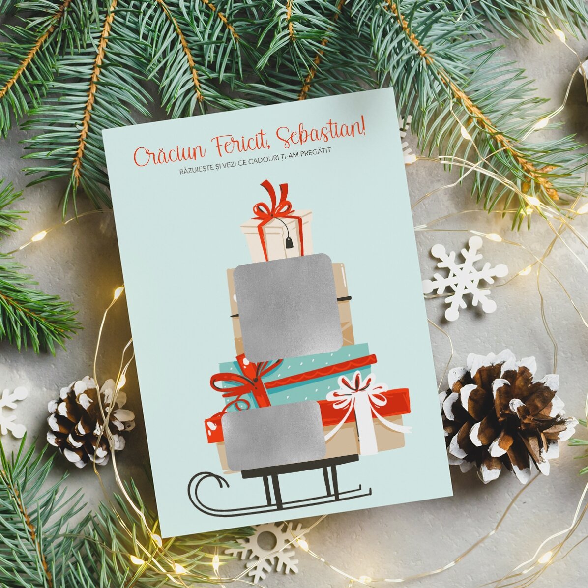 Personalised scratch card with message - Christmas gift