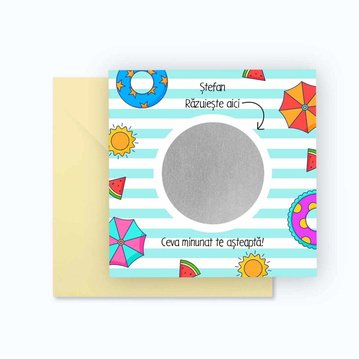 Personalised scratch card with message - Summer holiday